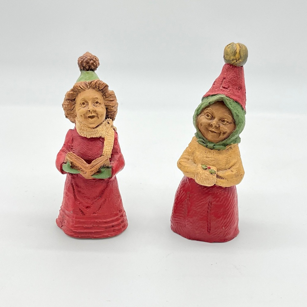 Tom Clark Gnomes Carol and Joy Christmas Caroler Figurines Set of 2 Resin‎ 4"